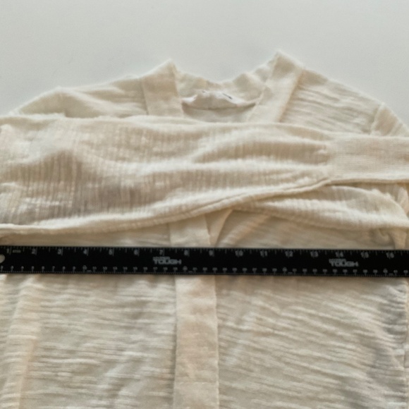 Athleta Open Front Duster Cardigan Sz M White Lightweight Boho Lagenlook Breezy - Picture 5 of 10